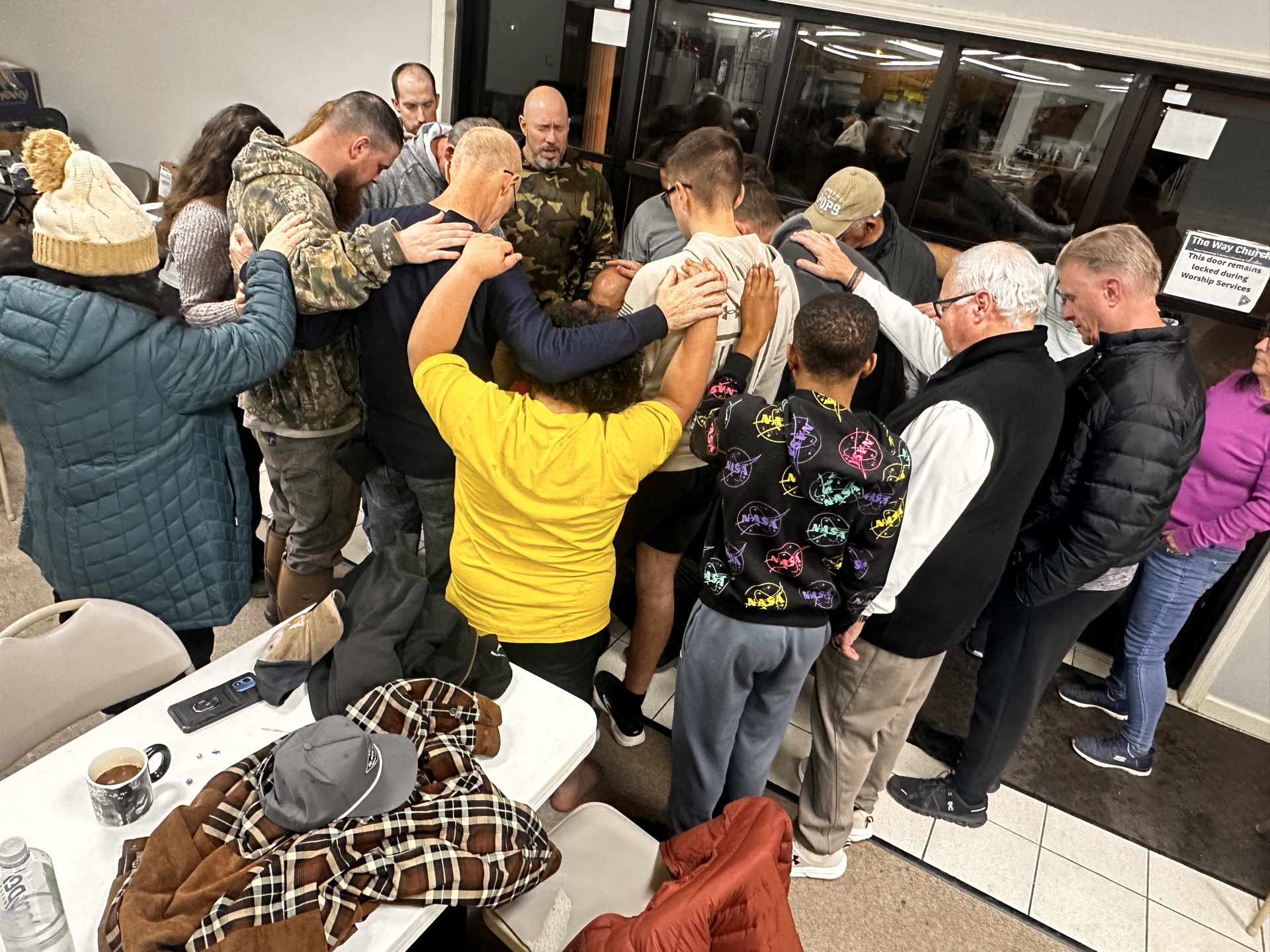 Community praying together