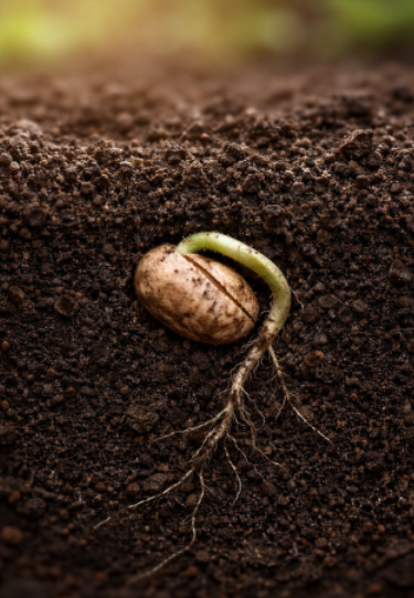 Seed germinating underground