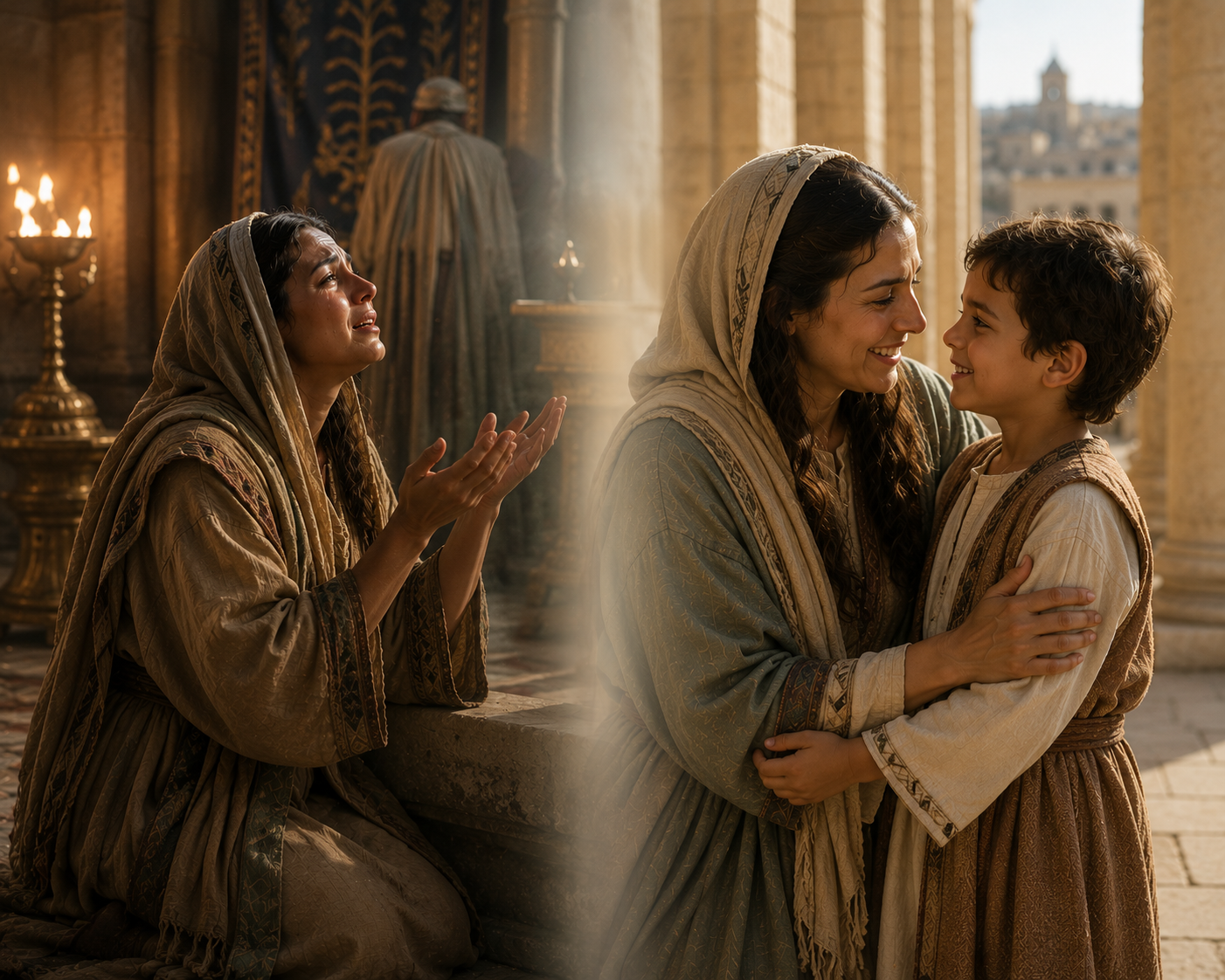 Hannah praying and with Samuel